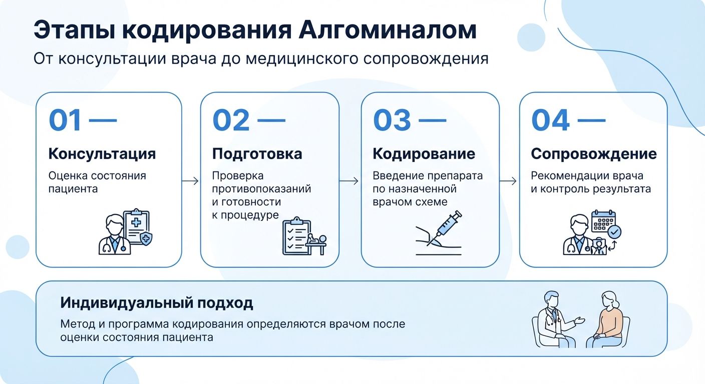 Кодирование препаратом «Алгоминал» в Солнечногорске инфографика